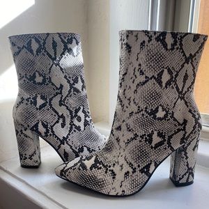 Snake Print Booties